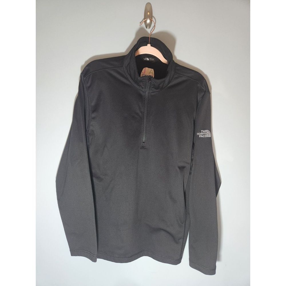 The North Face LG Long Sleeve 1/4 Zip Collard BLK Casual Pullover "All IN" Pride